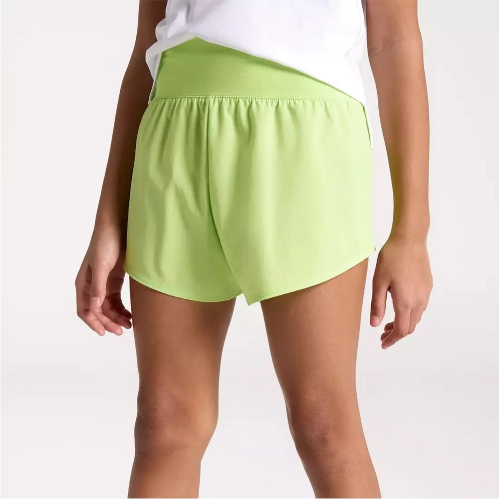 DSG Girl's XL Neon Pear High Rise Performance Shorts Lined Knit Waistband NWT